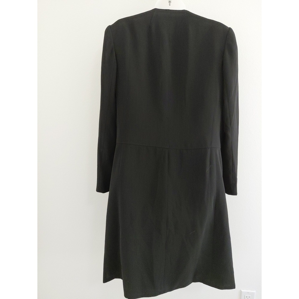 Halston Set Vest Long Jacket Womens 8 Vintage Black Lagonlook Minimalist Career - Picture 5 of 16